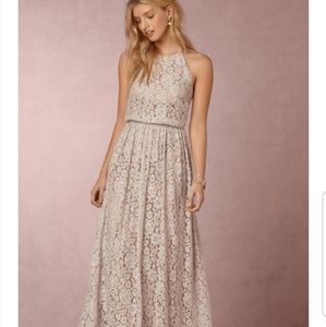 BHLDN Alana blush lace dress
